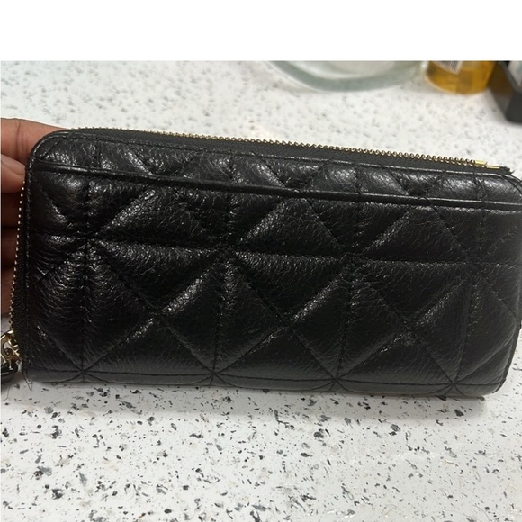 Kate Spade Whitaker Place Nisha Quilted Leather Zip Around Wallet, Black - Picture 4 of 6